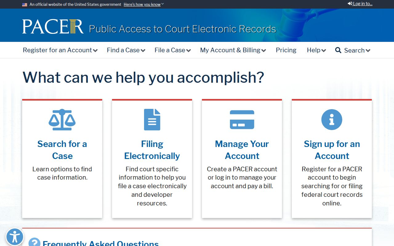 Federal court search outside Antelope County court case lookup